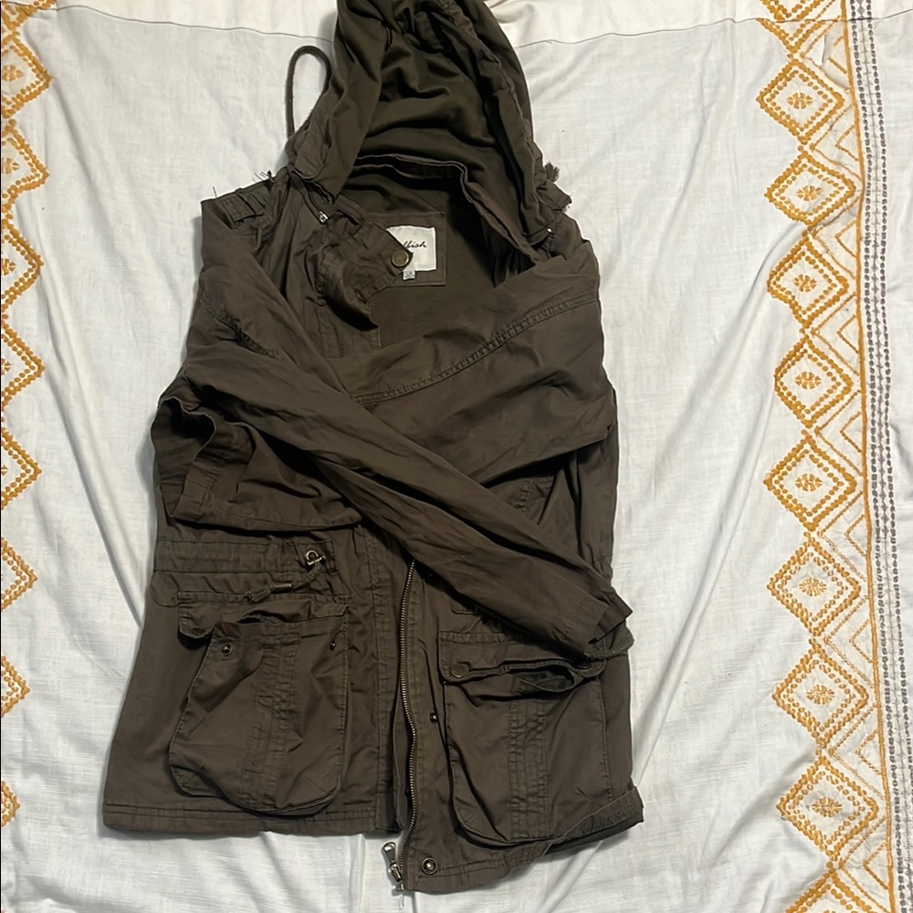 Olive Green Hooded Jacket